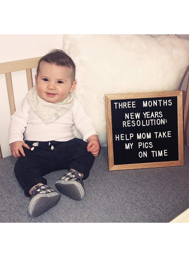 NANAO Double Sided Felt Letter Board with Rustic Wood Frame,439 Precut White Letters,Months & Days & Script Cursive Words,Wall & Tabletop Display Decor(25.4 x 25.4 cm） - Image 5