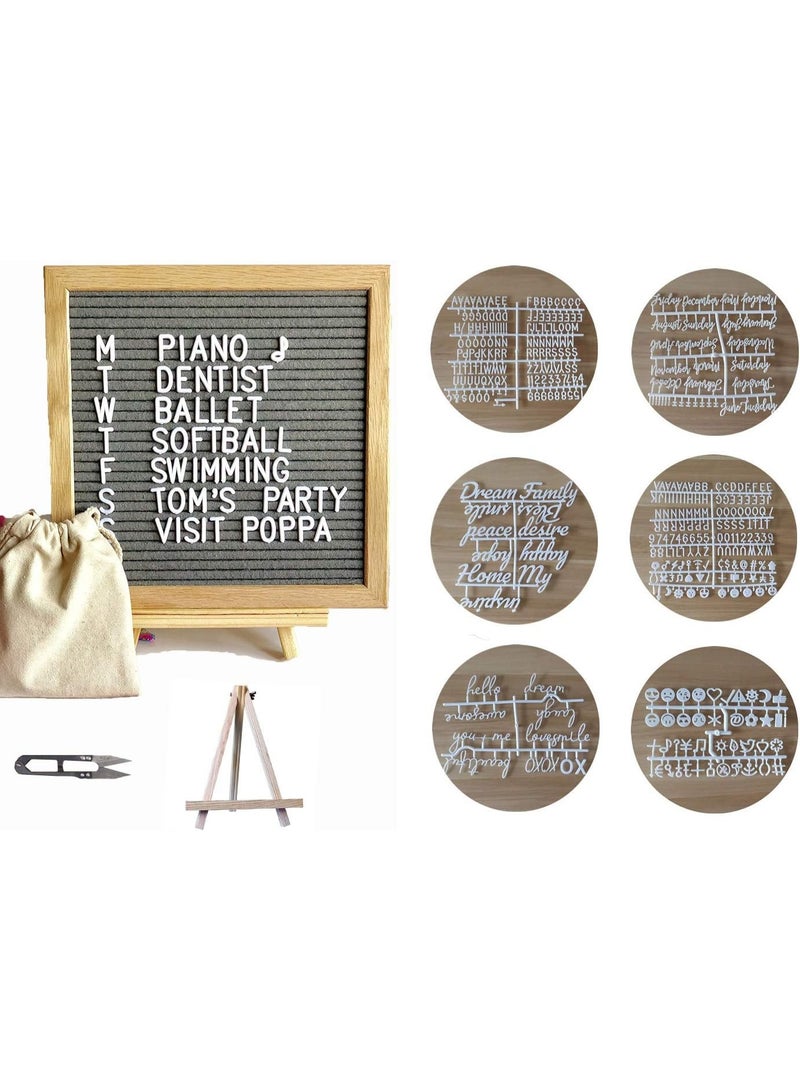 NANAO Double Sided Felt Letter Board with Rustic Wood Frame,439 Precut White Letters,Months & Days & Script Cursive Words,Wall & Tabletop Display Decor(25.4 x 25.4 cm） - Image 2