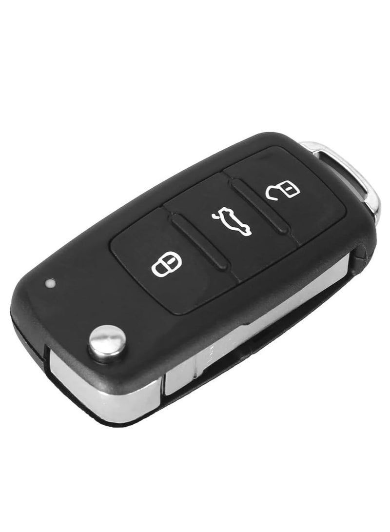 Rubik 3 Buttons Flip Folding Remote Car Key Shell Case with Uncut Blade for Volkswagen VW Tiguan Golf Sagitar Polo PASSAT B5 B6 GTI Jetta Hella Beetle CC EOS Phaeton Touareg  - Image 4