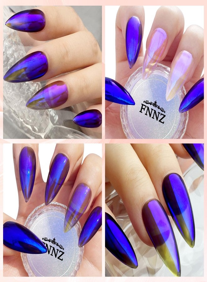 FNNZ Unicorn Chrome Nail Powder, Aurora Unichrome Mermaid Aurora Pigment Pearlescent Nail Art Glitter Dust Decoration for Home DIY Salon Manicure - Galactic Dream - Image 5