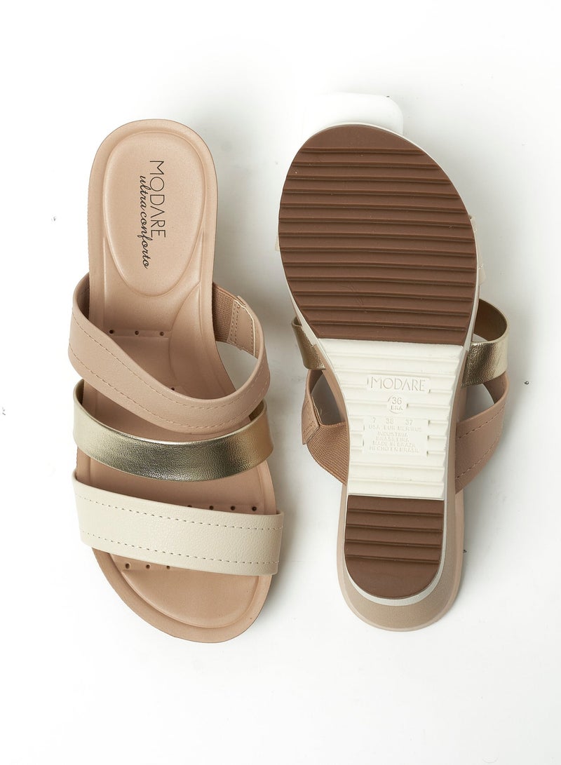 MODARE Multi Strap Mid Heel Wedge Sandals - Image 5