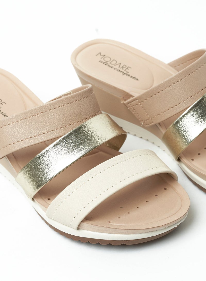 MODARE Multi Strap Mid Heel Wedge Sandals - Image 4