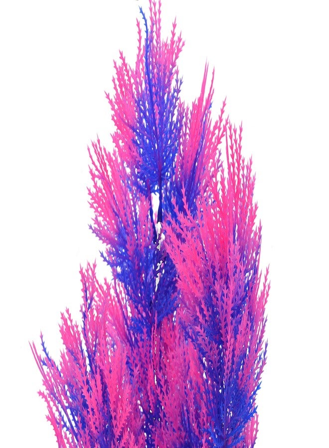 CNZ Aquarium Decor Fish Tank Decoration Ornament Artificial Plastic Plant Green 15.5-inch Pink/Purple, 2-Pack - Image 2