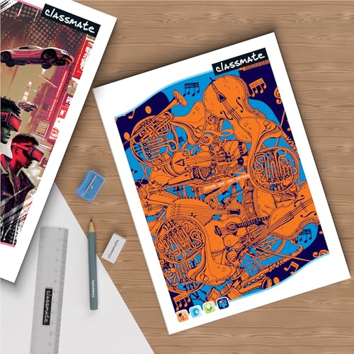 classmate كلاسميت كتاب طويل | 384 صفحة | خط واحد | 29.7سم × 21.0سم | عبوة من 4 | دفتر ملاحظات مخطط بالحجم الطويل لطلاب المدارس - Image 2