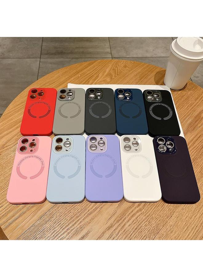 S-TOP Case For iPhone 11 Pro Max Small Window Acrylic Glass Lens MagSafe Silicone Phone Case - Image 2