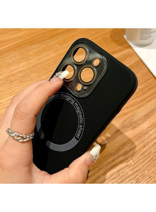 S-TOP Case For iPhone 11 Pro Max Small Window Acrylic Glass Lens MagSafe Silicone Phone Case - Image 3