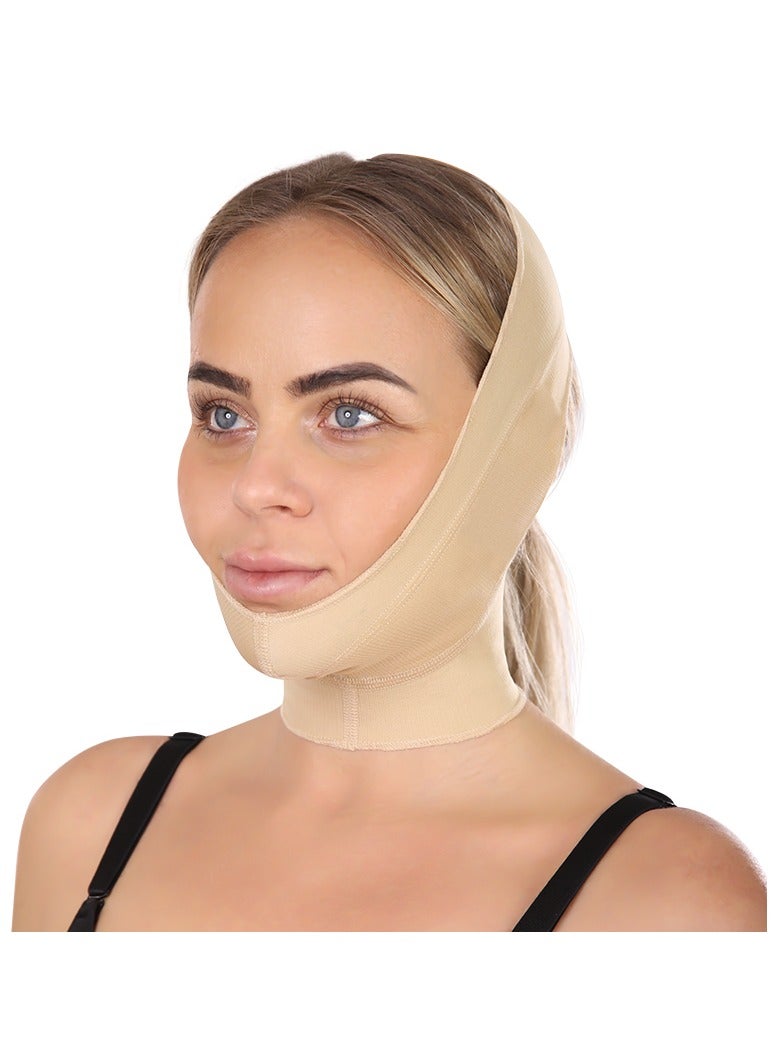 Sedra Shapely Chin and face lift corset after plastic surgery, perfect neck support and comfortable for daily wear, beige color - Image 3