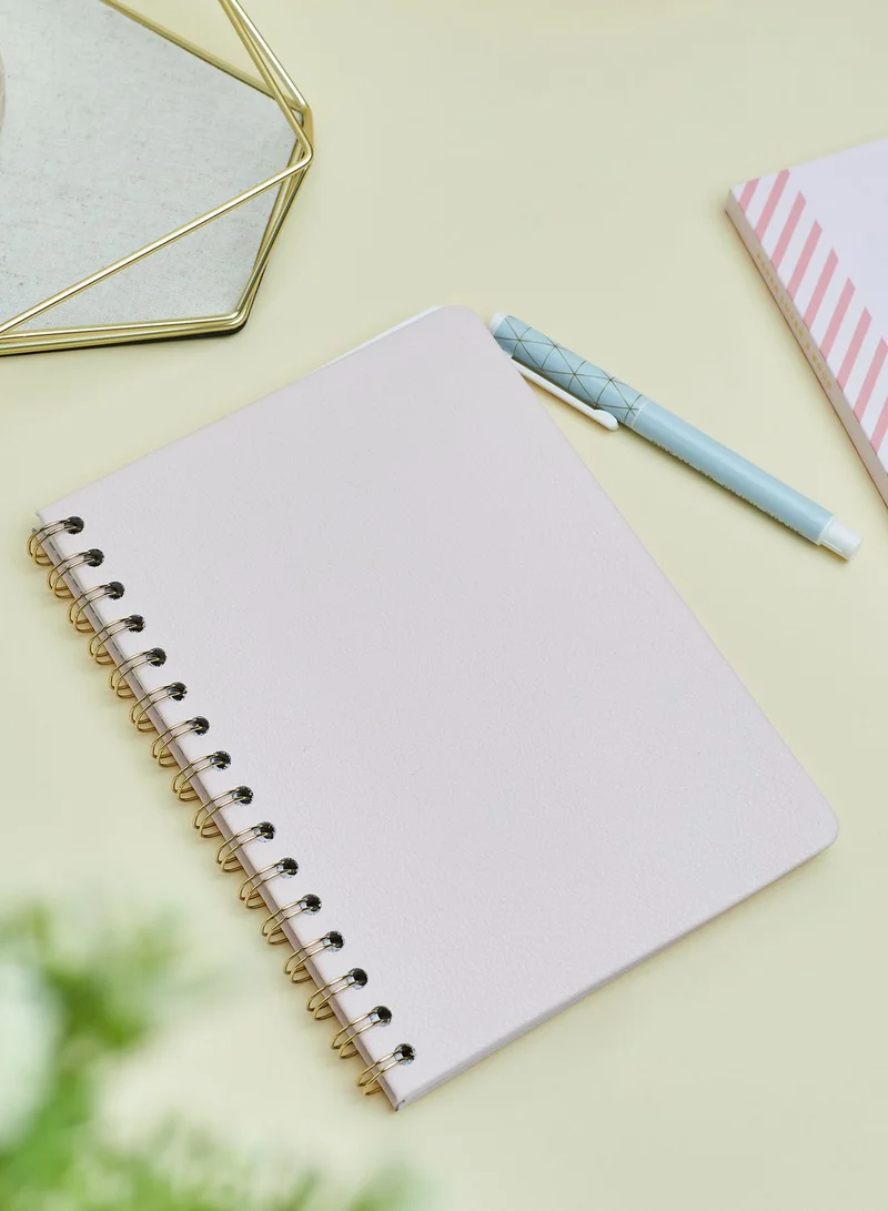 Kikki.K A5 Leather Notebook Spiral Pink