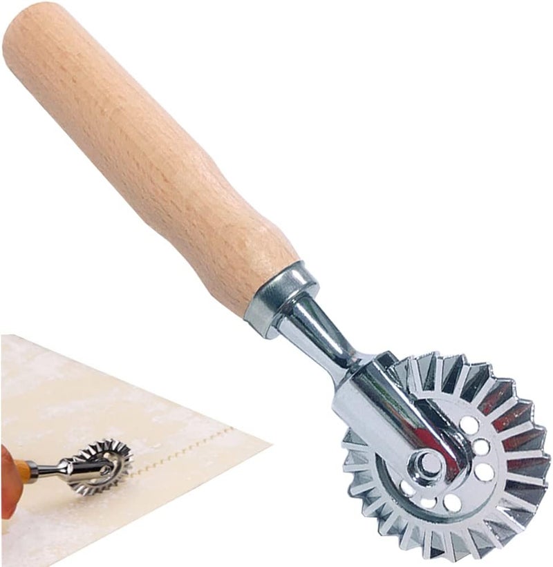 MTOMDY Pastry Wheel Cutter,Pastry and Pasta Cutter Wheel,For Ravioli, Pasta, Dumplings Lasagna, Pierogi - 6.7" Diameter - Image 1