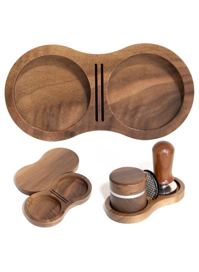 NEOUZA حامل تمبر القهوة، أداة توزيع، شاشة باك، خشب الجوز، 51mm 53mm 58mm عالمي - Image 1