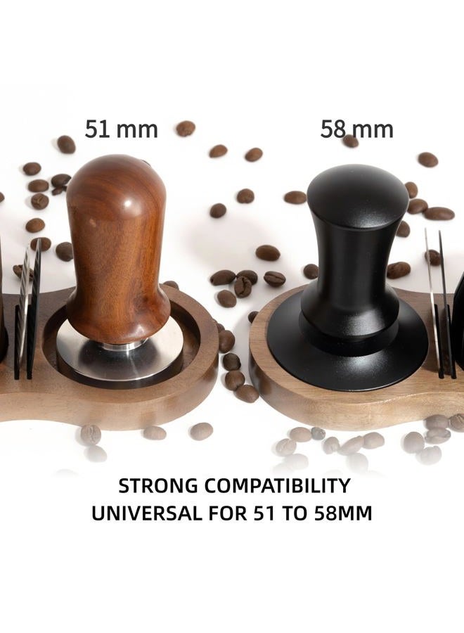 NEOUZA حامل تمبر القهوة، أداة توزيع، شاشة باك، خشب الجوز، 51mm 53mm 58mm عالمي - Image 5