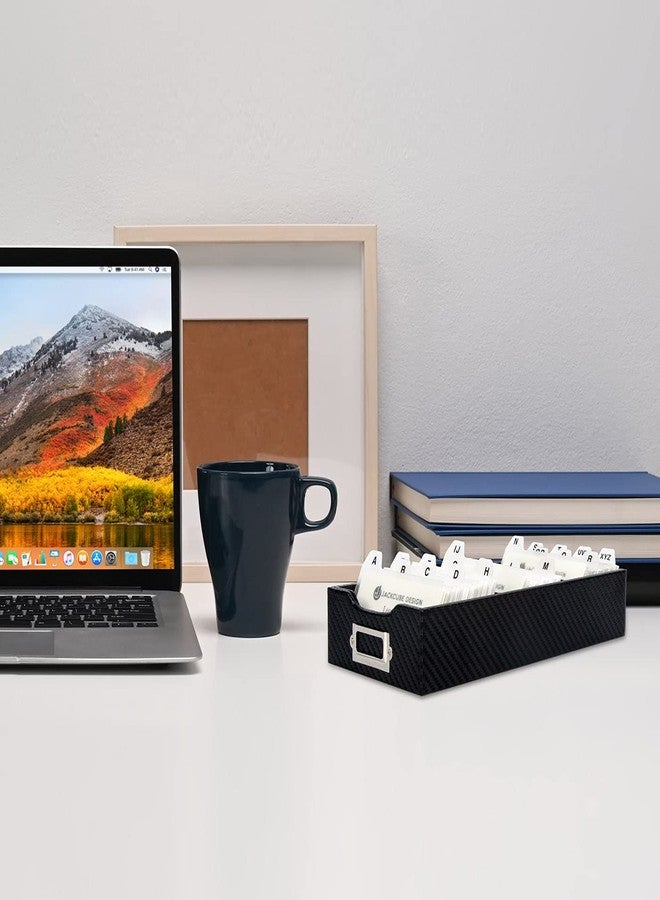 J JACKCUBE DESIGN JackCubeDesign Carbon Fiber Business Card Organizer Coupon Holder Name Card Organizer Name Card Holder With Removable Divider For Desk(4.29 x 1.76 x 9.75 inches)- :MK171 - Image 3