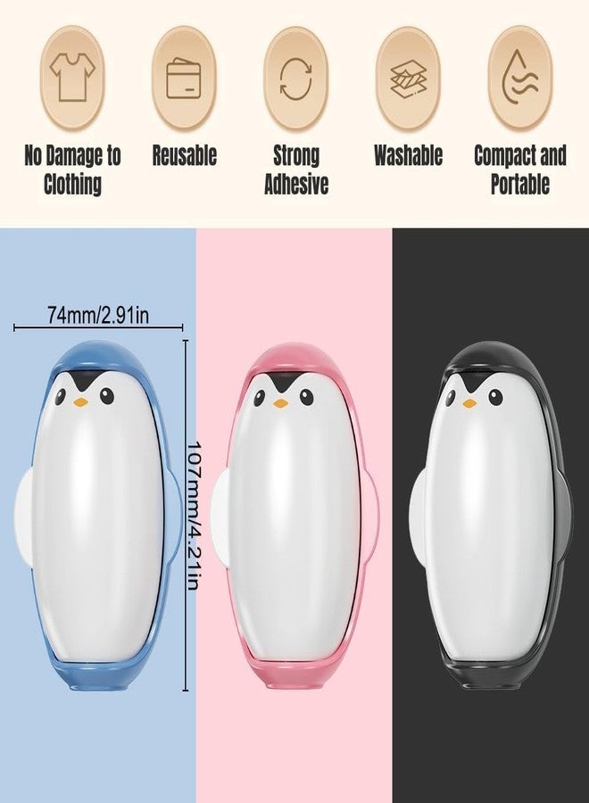 JICOOT Penguin Shape Reusable Lint Roller Ball, Mini Travel Size Lint Roller, On The Go Lint Roller Ball, Small Portable Lint Ball Remover for Clothes and Pet Hair, Extra Sticky & Washable Gel - Image 2