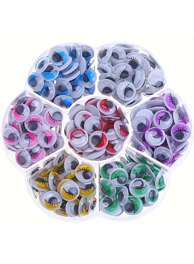 100pcs Self Adhesive Googly Eyes With Eyelashes For DIY Crafts Scrapbooking - Image 1