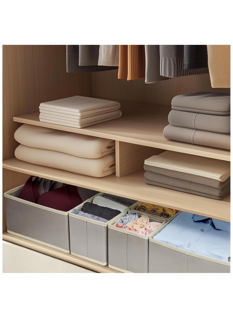 Drawer Organizer Clothes, 2 Pack Foldable Storage Cubes for Closet, Fabric Baskets Storage Bins Dresser Drawer Dividers for Clothes, Socks-Grey (6pcs storage)  - Image 5