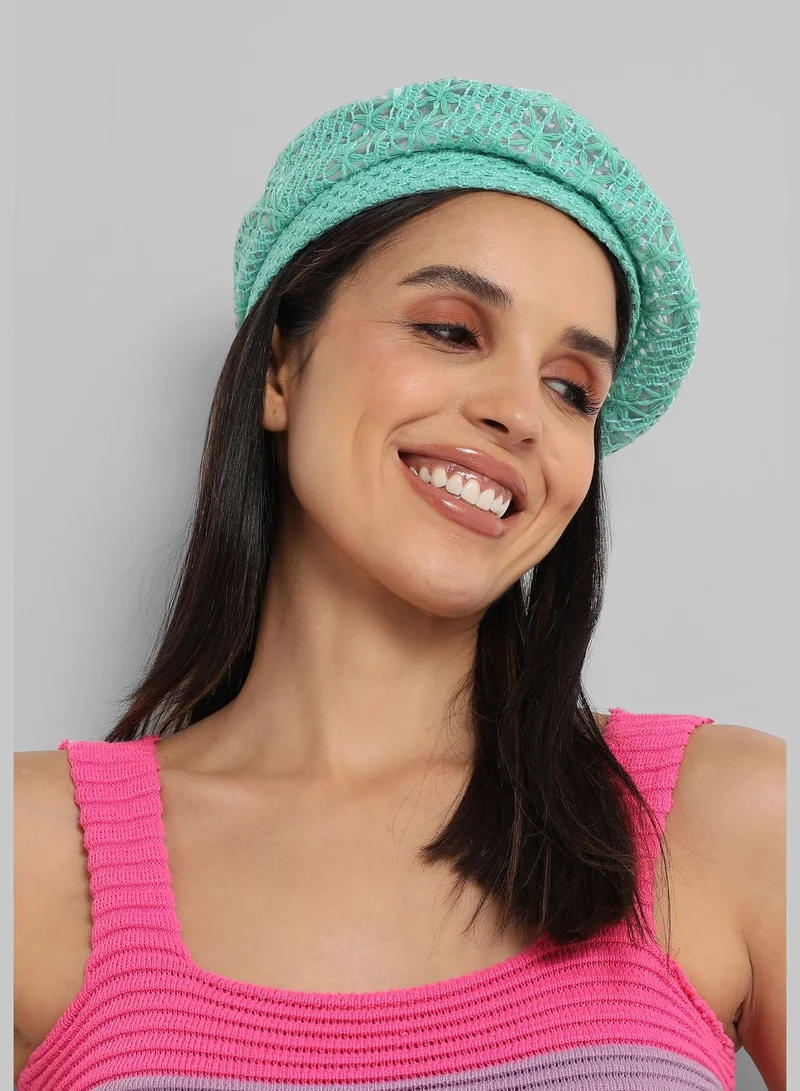 Haute Sauce Casual Solid Blended Fabric Beret Cap For Women