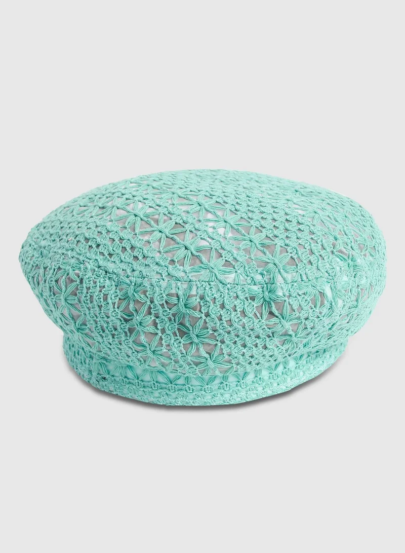 Haute Sauce Casual Solid Blended Fabric Beret Cap For Women