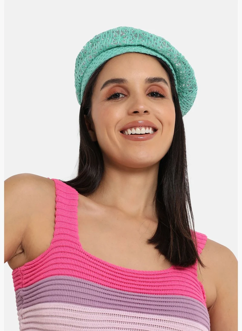 Haute Sauce Casual Solid Blended Fabric Beret Cap For Women