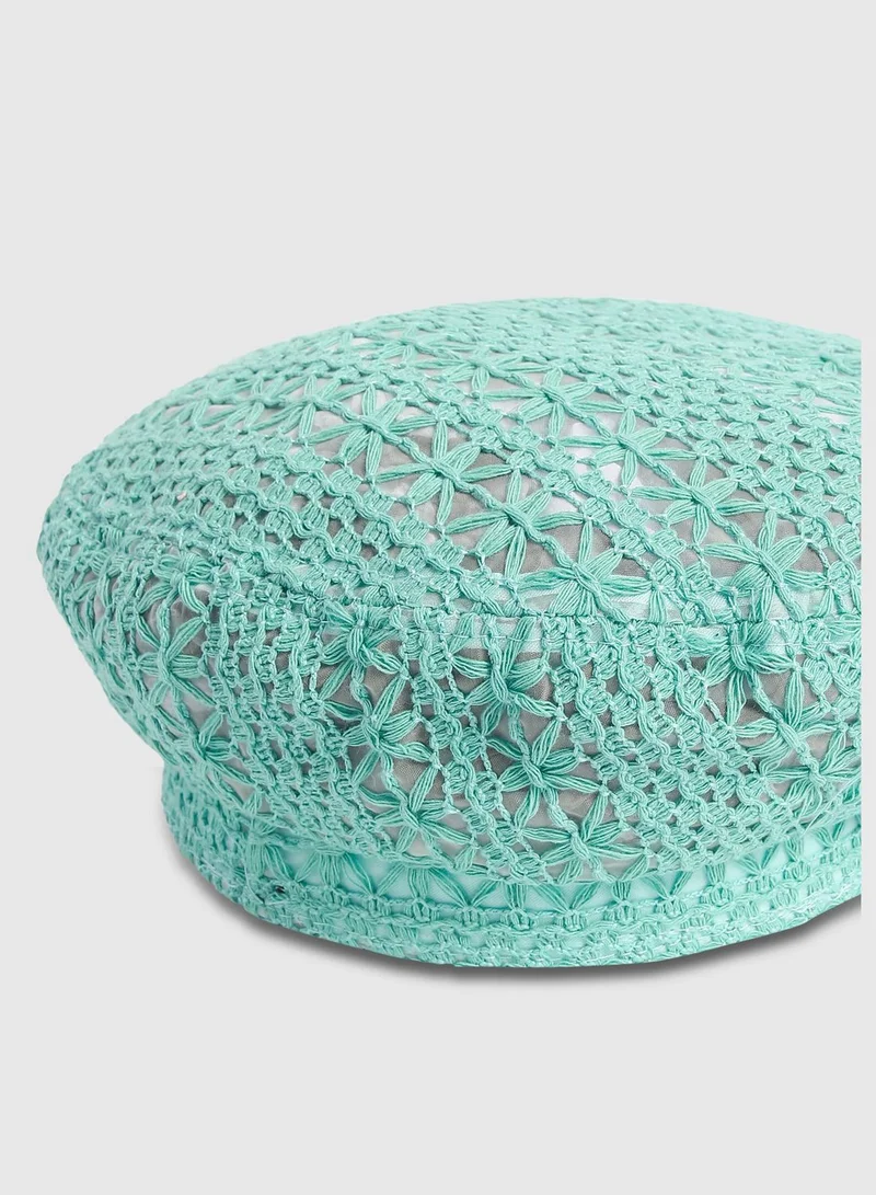 Haute Sauce Casual Solid Blended Fabric Beret Cap For Women