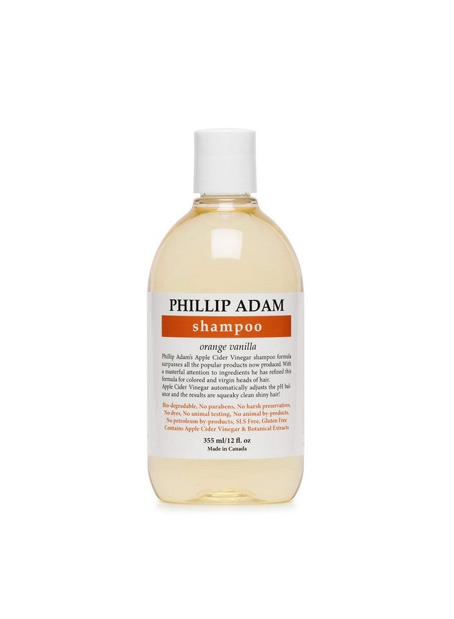 PHILLIP ADAM Orange Vanilla Shampoo For Shiny Hair Enriched With Apple Cider Vinegar Sulfate Free 12 Ounce - Image 1