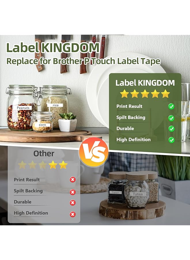 إيروريكس ملصقات بديلة متوافقة لشريط صنع الملصقات Brother Tze 231 Tz 231 P Touch مقاس 12 مم و0.47 بوصة مغلف باللون الأبيض لـ Pt D210 وPt H110 وPt D400 وPt D600 وPt 1290 وPt 1280 وPt H100 عبوة من 10 قطع - Image 4