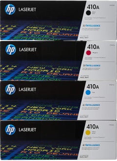 HP Toner HP 410A Toner Cartridge Set - Black, Cyan, Yellow and Magenta CF410A CF411A CF412A CF413A work with HP Laserjet Pro M452,M477 Printers(Multicolor)  - Image 1