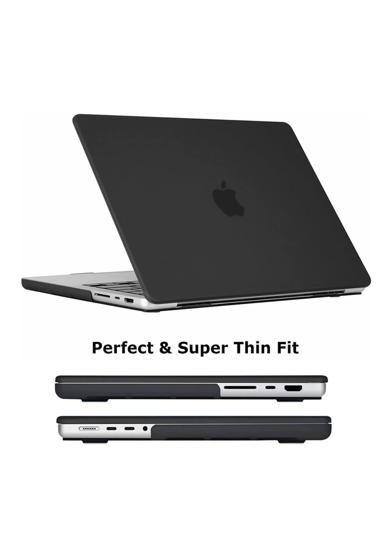 3 in 1 Hard Case Compatible for MacBook Pro 13 inch Case 2024 2023 2022-2016,M2 A2338 A2251 M1 A2289 A2159 A1989 A1706, Plastic Hard Shell & Keyboard Cover & Screen Protector - Matte Black