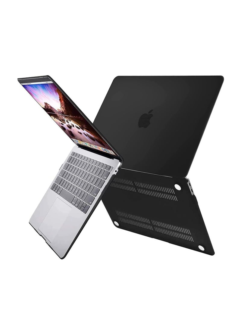 3 in 1 Hard Case Compatible for MacBook Pro 13 inch Case 2024 2023 2022-2016,M2 A2338 A2251 M1 A2289 A2159 A1989 A1706, Plastic Hard Shell & Keyboard Cover & Screen Protector - Matte Black