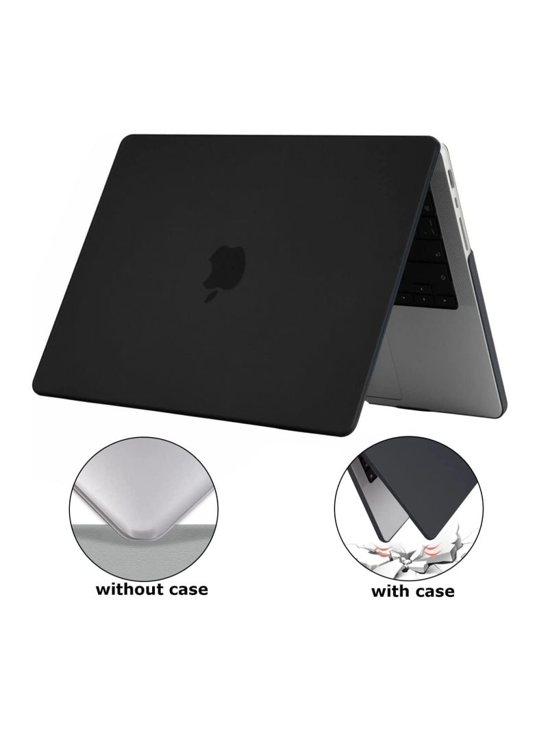 3 in 1 Hard Case Compatible for MacBook Pro 13 inch Case 2024 2023 2022-2016,M2 A2338 A2251 M1 A2289 A2159 A1989 A1706, Plastic Hard Shell & Keyboard Cover & Screen Protector - Matte Black