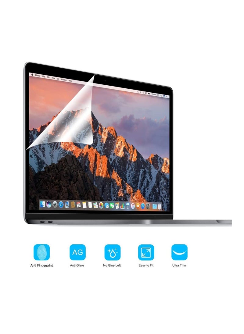 3 in 1 Hard Case Compatible for MacBook Pro 13 inch Case 2024 2023 2022-2016,M2 A2338 A2251 M1 A2289 A2159 A1989 A1706, Plastic Hard Shell & Keyboard Cover & Screen Protector - Matte Black