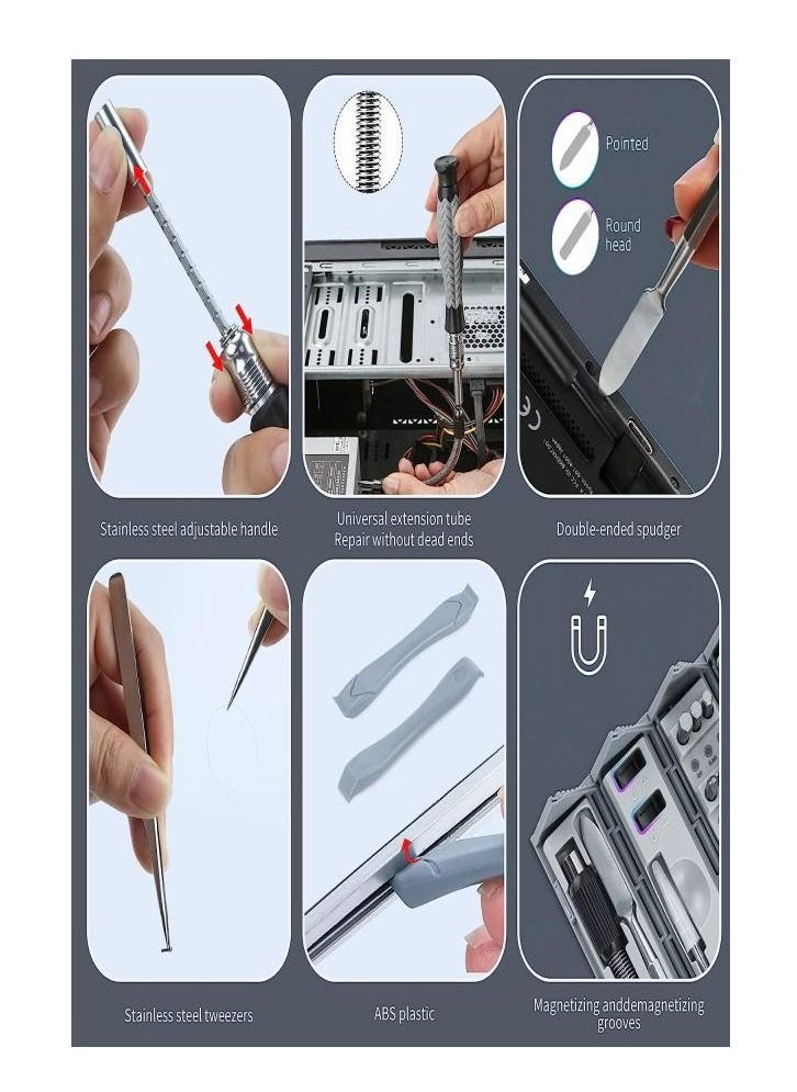Arabest - 126 Piece Precision Screwdriver Set Magnetic Driver Kit with Flexible Shaft Professional Magnetic Repair Tool Kit for Computer Laptop Macbook - Image 1