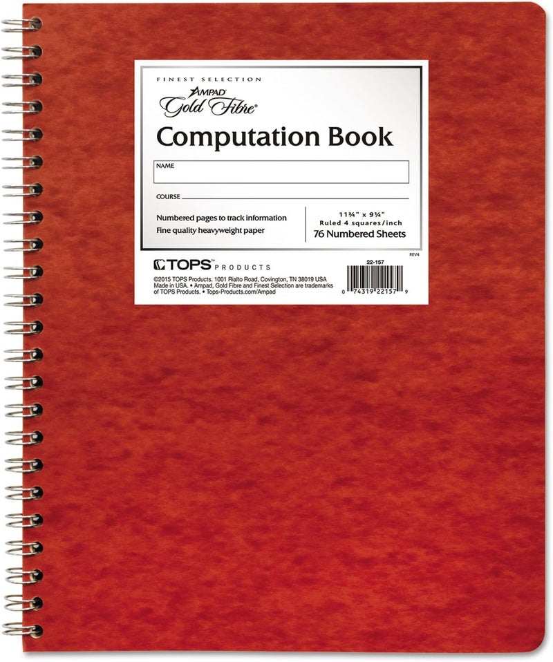 Ampad Computation Book, 4x4 Quad Ruled, 76 Sheets, 11-3/4" x 9-1/4" - Image 3