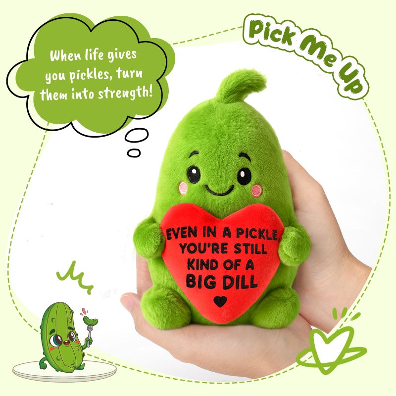 LuoHere Emotional Positive Support Pickle Gifts Valentines Day for Sister Friend Teens Mom Dad Birthday Gifts for Women Men Boss Coworkers Inspirational Travel Get Well Relaxation Self Care Gift Easter Basket - Image 5