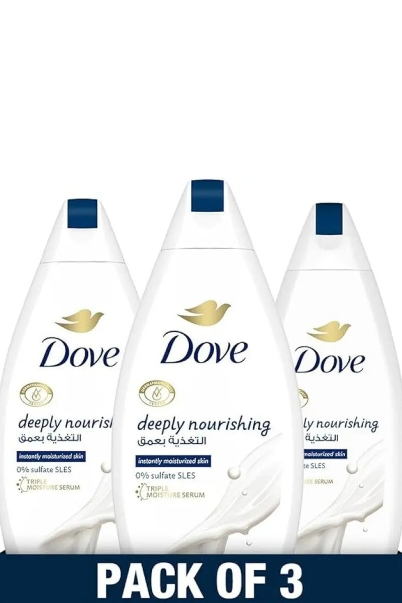 Dove Deeply Nourishing Body Wash 750ml x 3pcs - Image 3