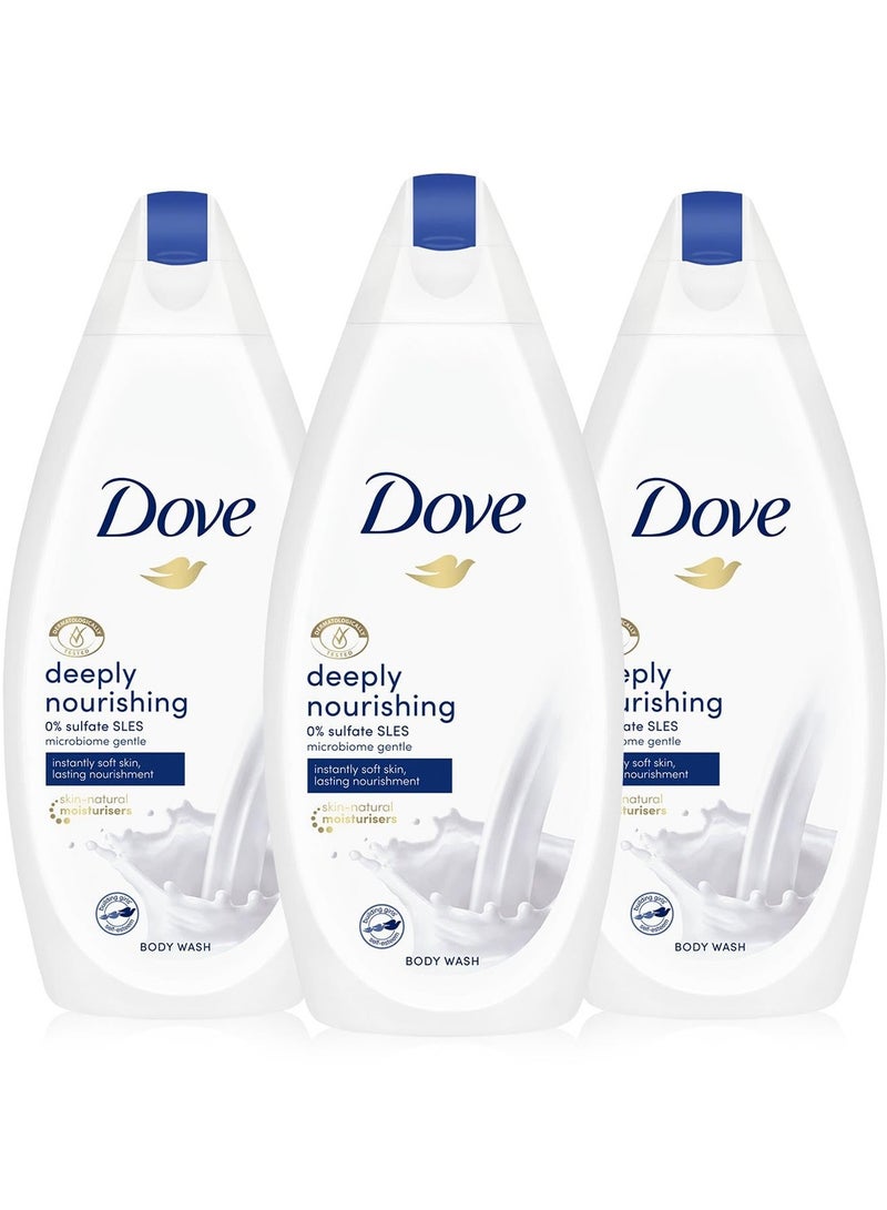 Dove Deeply Nourishing Body Wash 750ml x 3pcs - Image 2