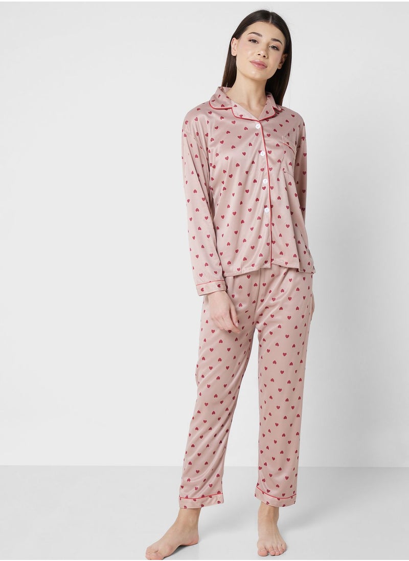 Ginger - 2 Piece Printed Pyjama Set - Image 1