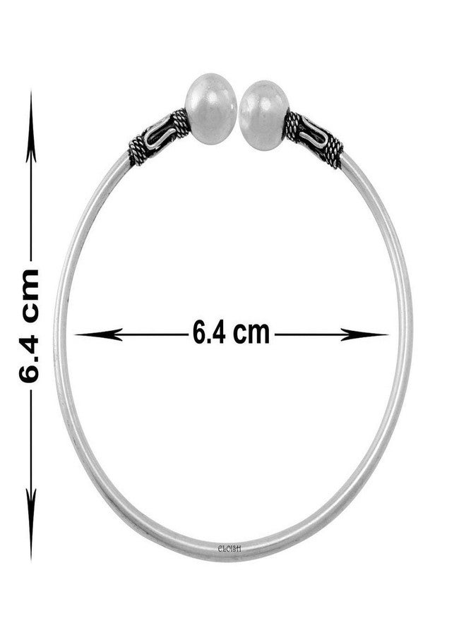 ELOISH Sterling Silver Ball Bangle Kada for Women. (Silver Ornaments : 8 Grams) - Image 2