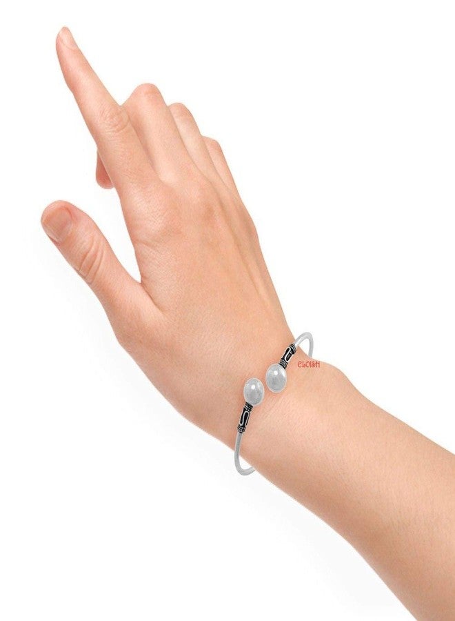 ELOISH Sterling Silver Ball Bangle Kada for Women. (Silver Ornaments : 8 Grams) - Image 3