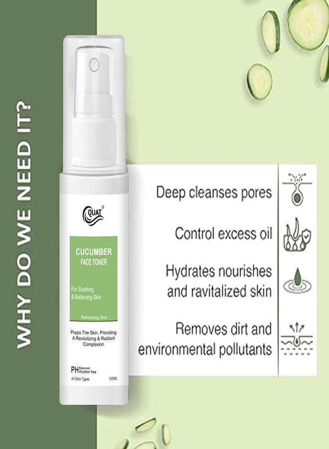 Quat Cucumber face Toner | For Soothing & Balancing Skin | Refreshing Skin | All Skin Types | 100 ml - Image 3