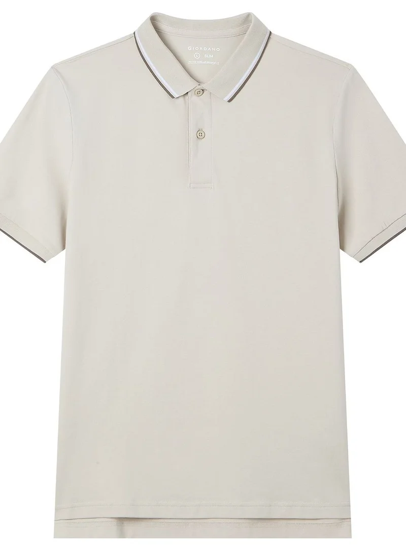Giordano  Men’s Slim Pique Solid Polo with Flat Knit Collar for Men | Best Price UAE