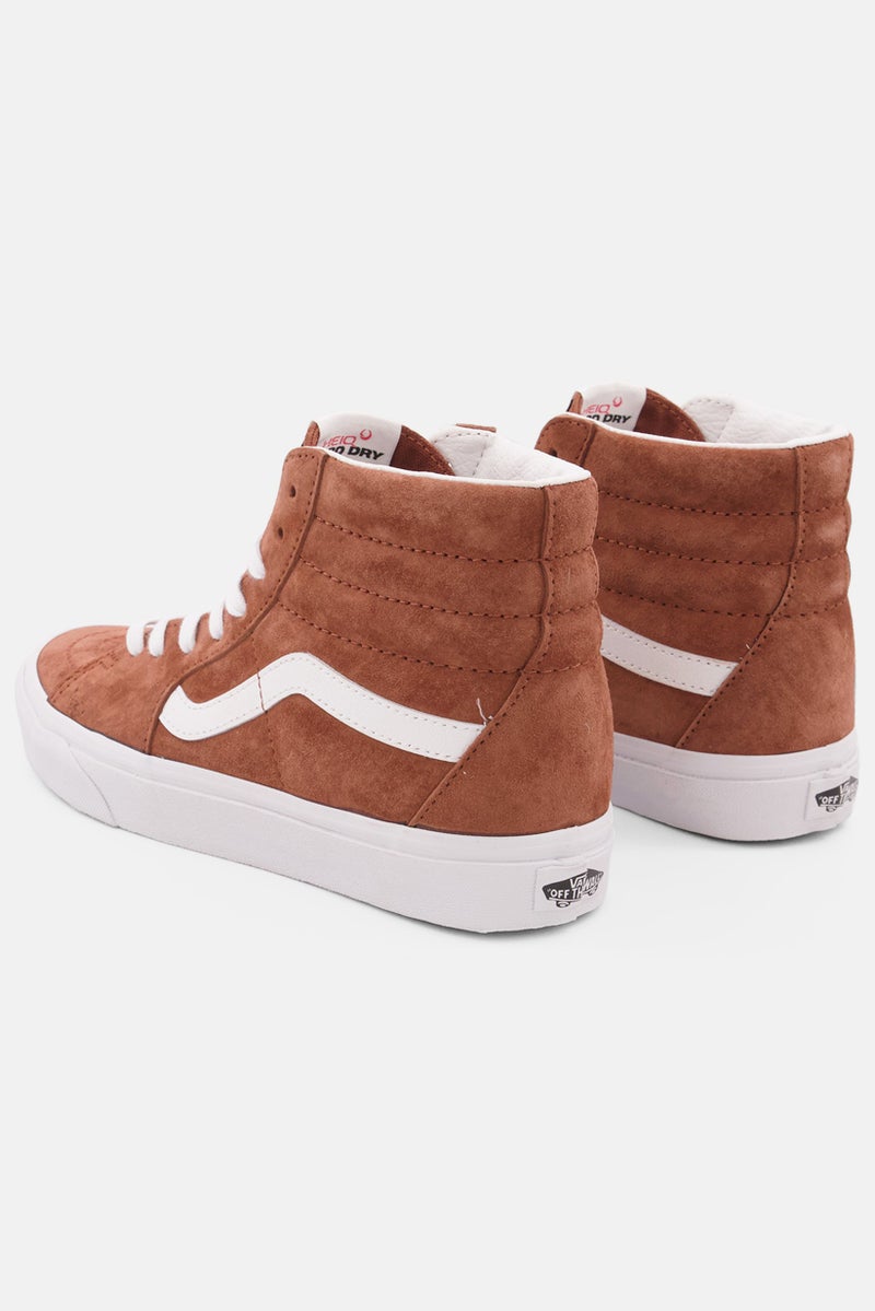 VANS حذاء نسائي SK8-Hi برباط وكعب مرتفع، بني/أبيض - Image 2