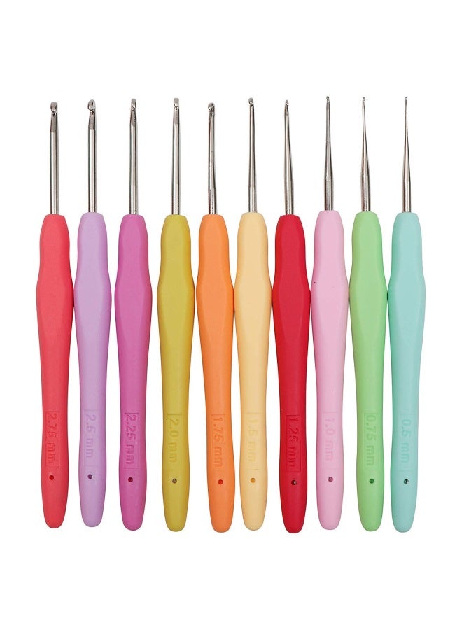 Mtghyaya 10 Small Sizes Crochet Hooks Sett 0.5Mm - 2.75Mm Ergonomic Soft Handle Thread Crochet Lace Hooks - Image 5