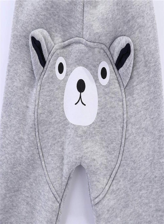 Mud Kingdom Baby Boys Joggers Winter Cute Bear Fleece 18-24 Months Gray - Image 5
