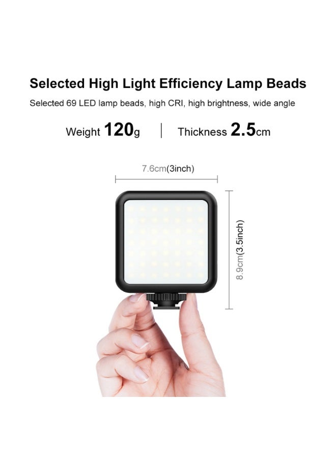 بولوز إضاءة PULUZ المحمولة للتصوير بالكاميرا، بدرجة حرارة لون تتراوح بين 2500-9000 كلفن + ألوان RGB كاملة، إضاءة تجميلية احترافية LED لملء الإضاءة. - Image 3