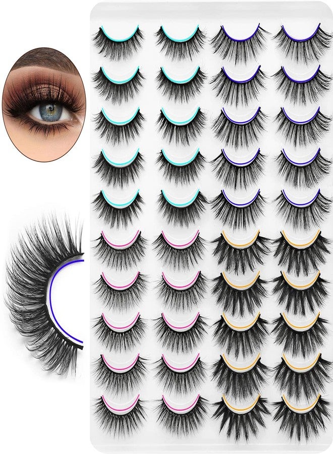DYSILK Fluffy Lashes False Eyelashes - Lashes Mink 20 Pairs Wispy Lashes 6D 4 Styles Mixed Faux Mink Eyelashes False Lashes Mink Lashes Natural Look Cat Eye Lashes Wispy Eyelashes Pack| 11mm-20mm - Image 2