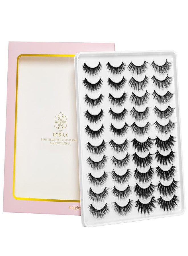 DYSILK Fluffy Lashes False Eyelashes - Lashes Mink 20 Pairs Wispy Lashes 6D 4 Styles Mixed Faux Mink Eyelashes False Lashes Mink Lashes Natural Look Cat Eye Lashes Wispy Eyelashes Pack| 11mm-20mm - Image 5