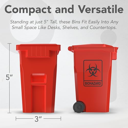 Wiosi Mini Garbage Trash Pen Holder for Desk and Tiny Recycle Bin Pencil Holder Red & Yellow, Pack of 2 - Storage for Pencil & Pen | Office Stationery to Organize the Desk | Ideal for Student Work - Image 3