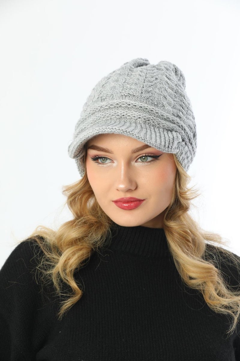 Elif Iç Giyim Elif Underwear Peaked Double Layer Knitted Knitted Beret  - Image 4