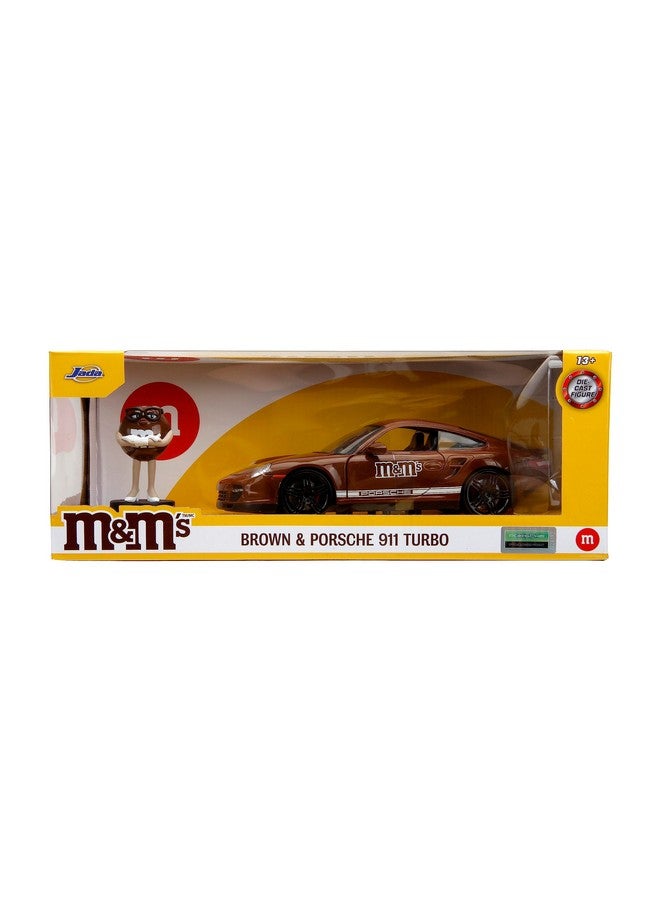 Jada Toys M&M's 1:24 Porsche 911 Turbo Die-Cast Car & 2.75" Brown Figure, Toys for Kids and Adults - Image 4