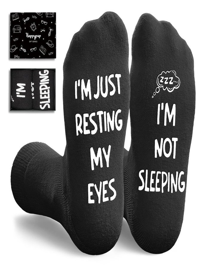 Happy Pop HAPPYPOP Father Day Socks - Im Not Sleeping Socks, Grandpa Gifts from Grandkids, Christmas Easter Gifts for Dad Papa Husband, Stocking Stuffers - Image 1